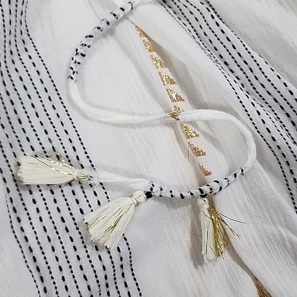 Swimsuit Cover~up with Metallic Thread Detail & Drawstring - Picture 16 of 16